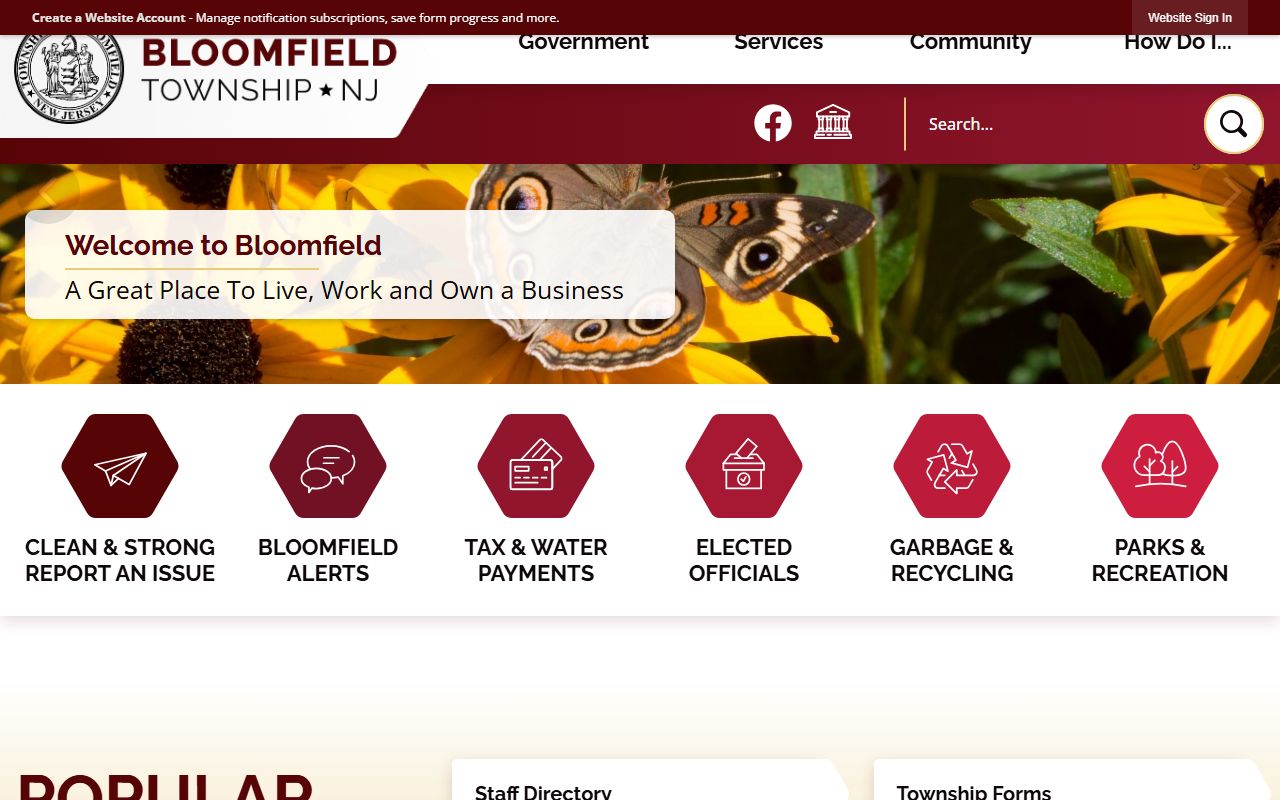 Bloomfield Township official website for dissolution of marriage resources