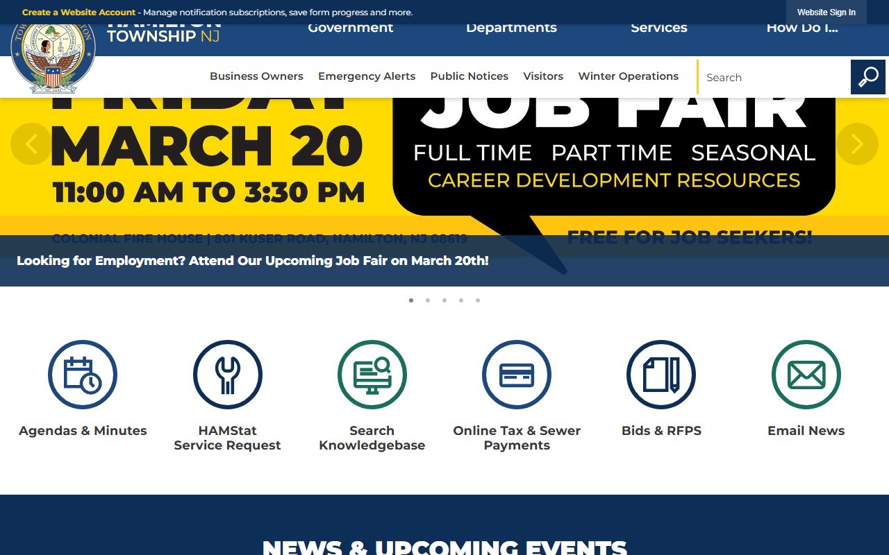 Hamilton Township official website for dissolution of marriage information