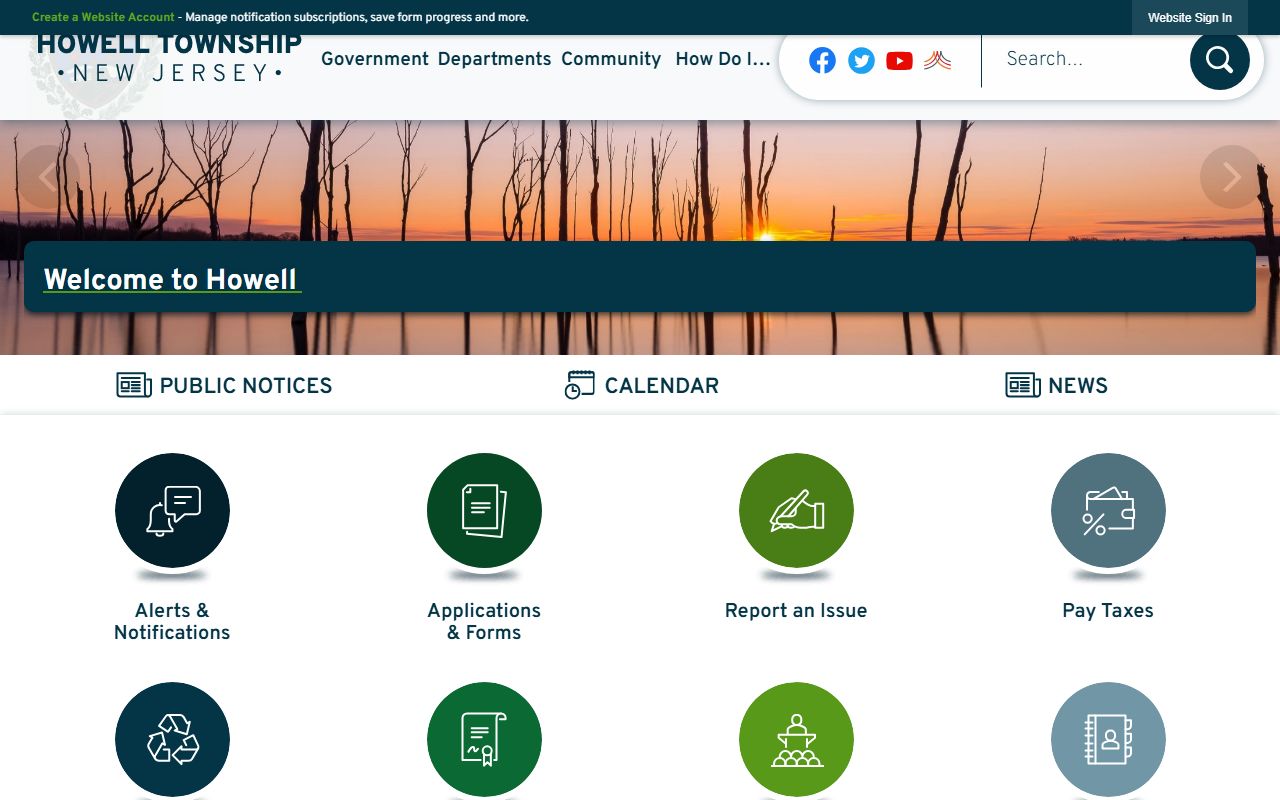 Howell Township government homepage for dissolution of marriage resources