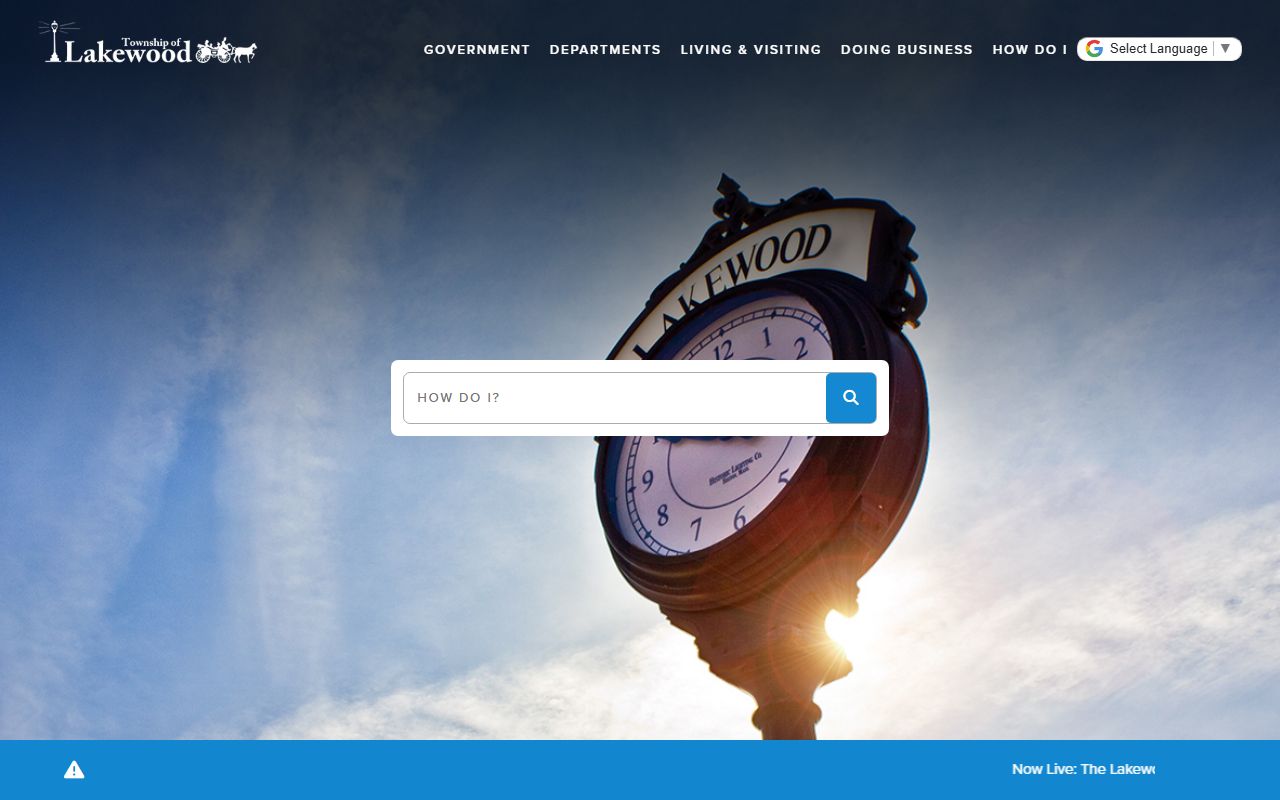 Lakewood Township government homepage for dissolution of marriage information