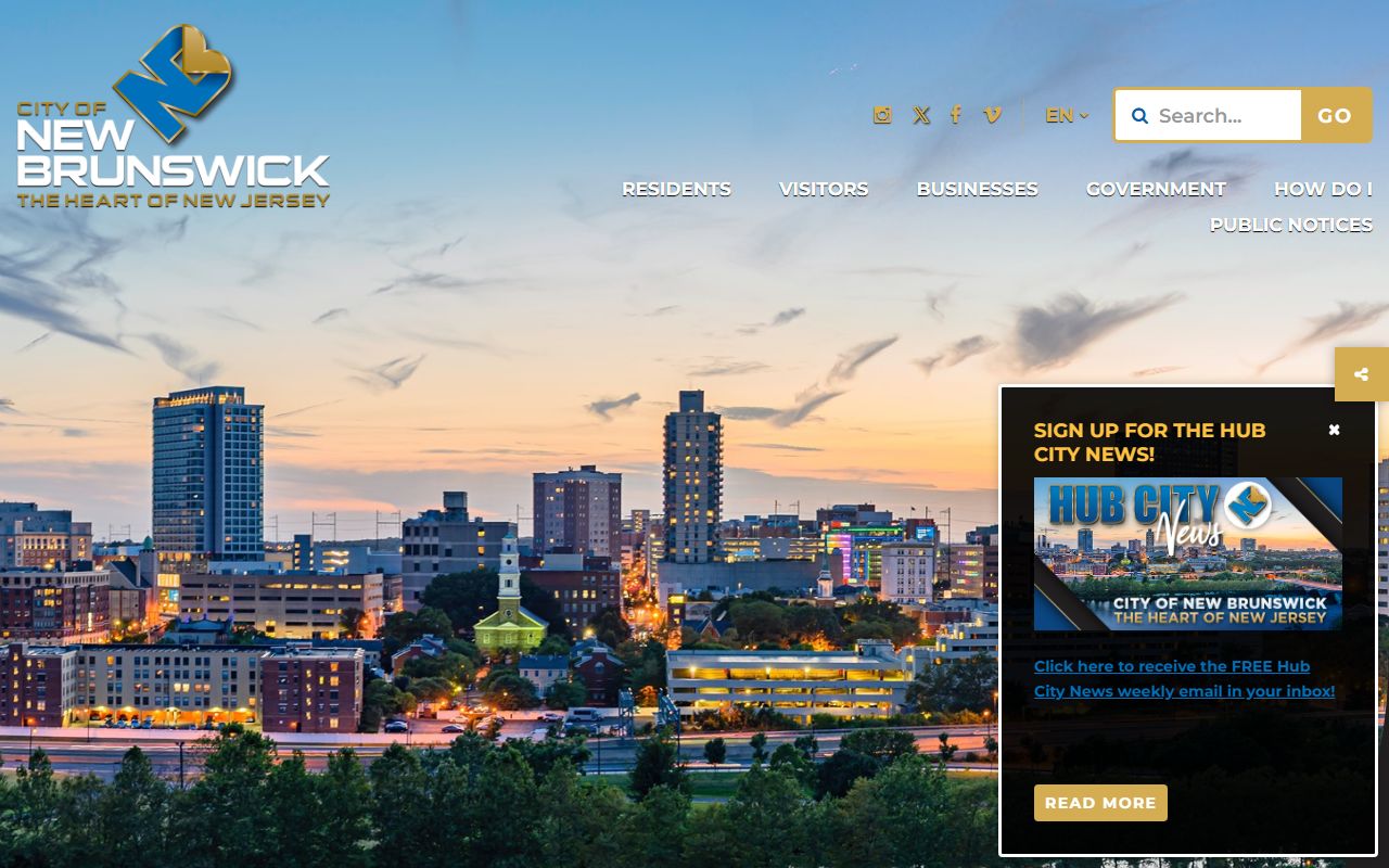 New Brunswick city government homepage for dissolution of marriage information