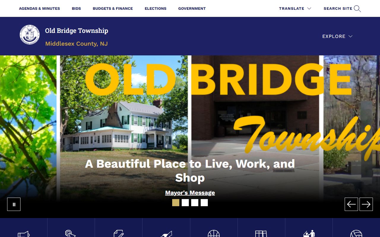 Old Bridge Township government homepage for dissolution of marriage resources
