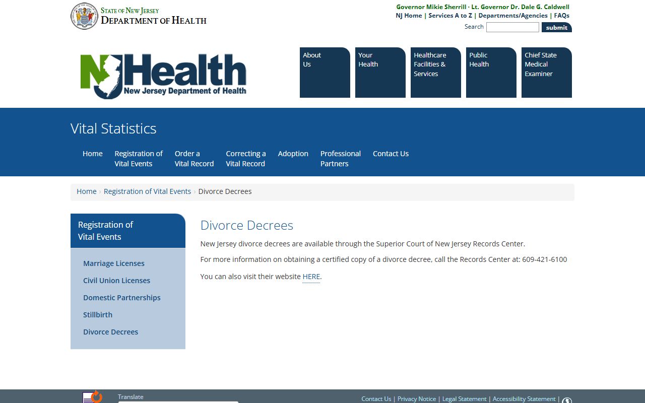 Union City dissolution of marriage records search page