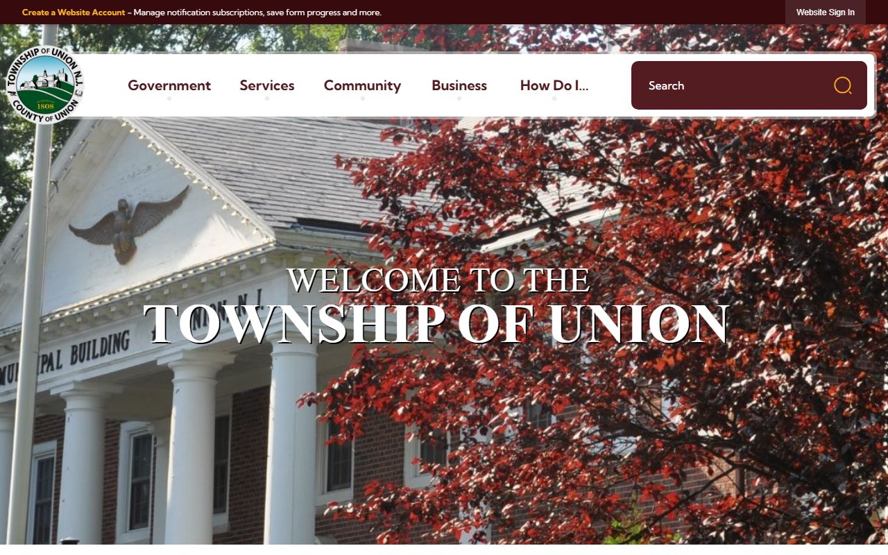 Union Township homepage for dissolution of marriage information
