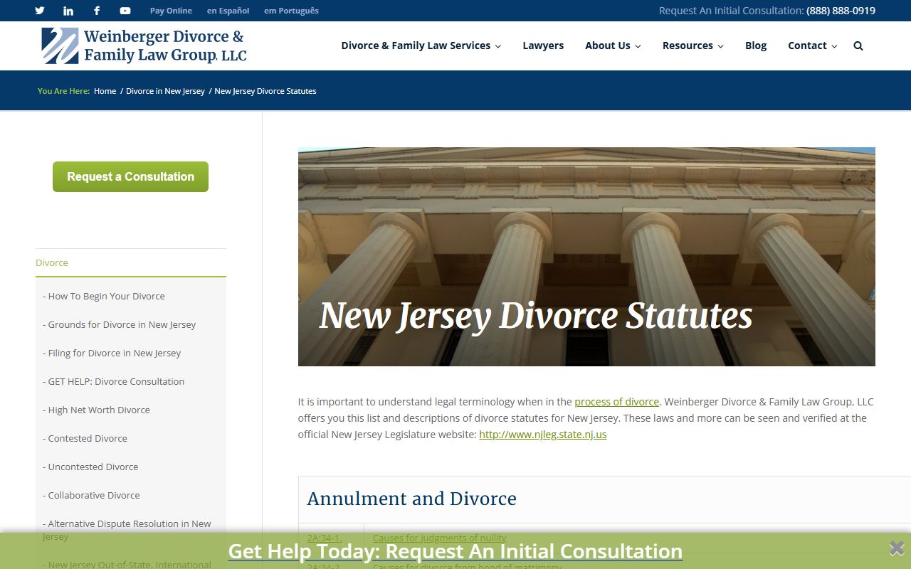 New Jersey dissolution of marriage statutes